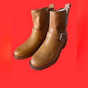 NEW Lucky Brand Women's Kenadie Ankle Riding Boot Brown Leather Size 7.5